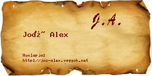 Joó Alex névjegykártya